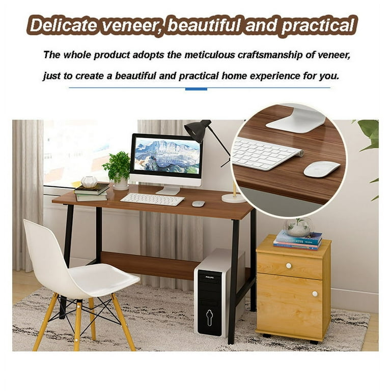 Computer Desk,47.2 inches Home Office Desk Writing Study Table Modern  Simple Style PC Desk with Metal Frame，Nature