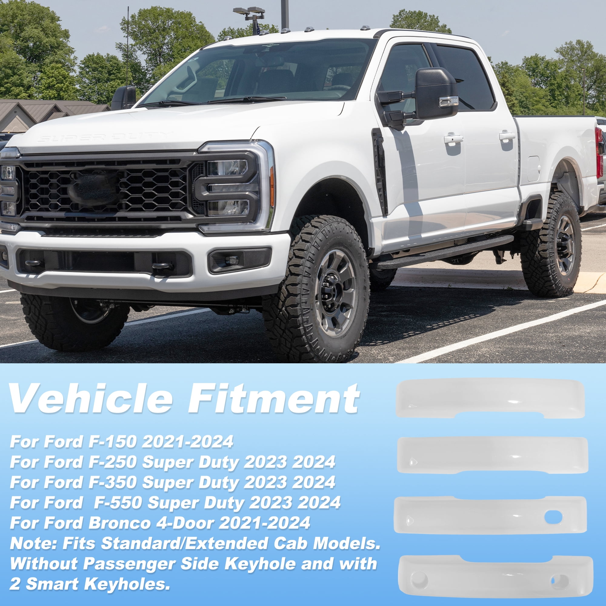 Unique Bargains 4Pcs Door Handle Cover Protector for Ford F-150 and Other Models 2021-2024