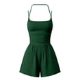 thumbnail image 2 of WDDDD Womens Sleeveless Romper Spaghetti Strap Wide Leg High Waisted Yoga Romper Green S, 2 of 4