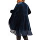thumbnail image 3 of Cárdigan de talla grande para mujer Agnes Orinda con volantes, asimétrico, de frente abierto, chaquetas de terciopelo largas 4X Azul Oscuro, 3 of 6