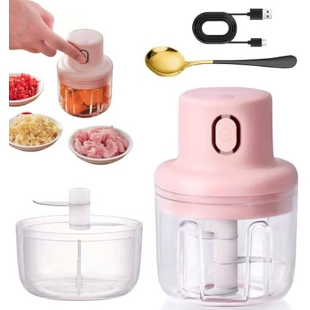 

Fairfaction Wireless Food Chopper Fairfaction Food Chopper Portable Rechargeable Mini Chopper Food Processor Electric Food Chopper with Container For Onion Chili Meat Spice Fruit (Double Cup)