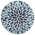 thumbnail image 3 of Paintings Flowers, Teal, Aqua, Navy Blue Round Carpet Circle Rug Outdoor Patio Area Rug Washable Large Area Rugs Hallway Room Decor Fitness Mats, 3 of 8