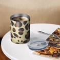 thumbnail image 3 of 12oz Coffee Tumblers Gold and Brown Of Leopard Print Stainless Steel Vacuum Insulated Travel Tumbler Coffee Cups Mug with Lid and Straw with Cleaning Brush for Cold & Hot Drinks, 3 of 5