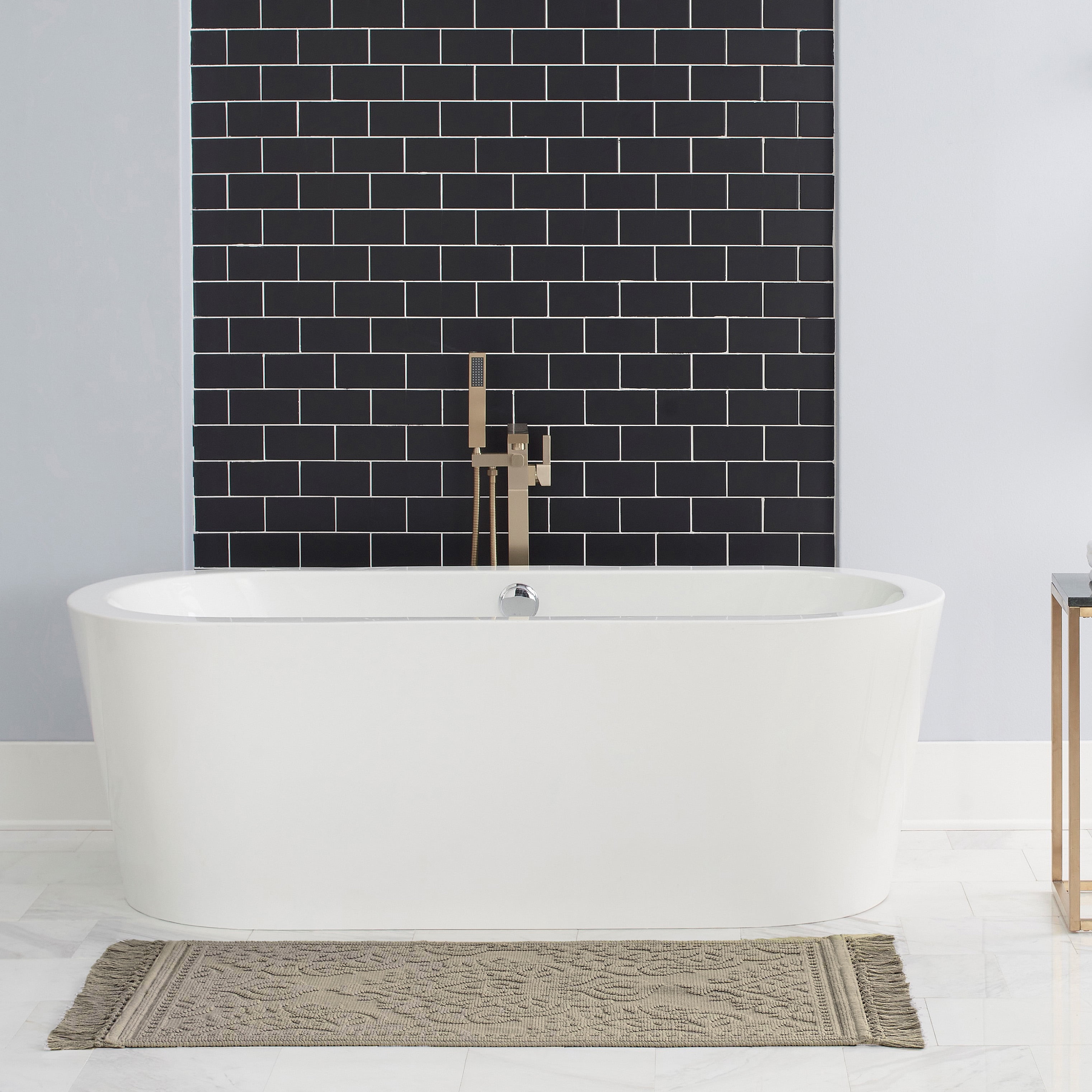 Jean Pierre Ricardo Cotton Fringe 27 x 45 in. Bath Rug, Linen