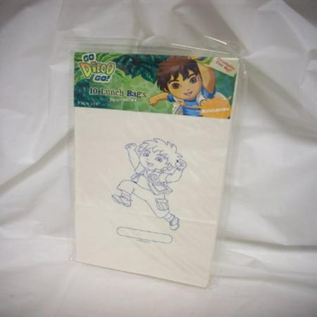 10ct Go Diego Go Square Bottom Paper Lunch Bags