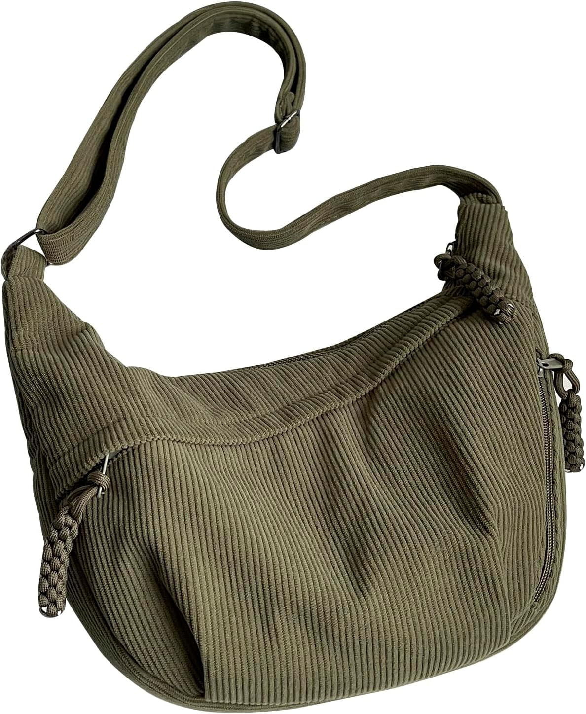 Crescent Bag for Women Men Nylon Crossbody Bags Multi-Pocket Sling Bag Roomy Hobo Bags Moon Bag Slouchy Dumpling Bag
