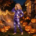 thumbnail image 2 of KPOPLK Halloween Pajamas Kid Girls Clothes Long Sleeve 2Pcs Tee/Pants Pjs Set Toddler Holiday Sleepwear Outfits,Size 6-7 Years, 2 of 9