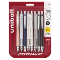 uniball™ Jetstream RT Ballpoint Pens, Fine Point (0.7mm), Black Ink, Retractable, 8 Count
