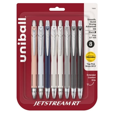 uniball™ Jetstream RT Ballpoint Pens, Fine Point (0.7mm), Black Ink, Retractable, 8 Count