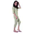 thumbnail image 3 of Moomaya Printed Cotton 3/4 Sleeve Shirt With Capri 2 Piece Nightwear Set Sleepwear For Womens, 3 of 7