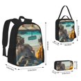 thumbnail image 2 of Disketp Desert Monkeys Drive Large Capacity Backpack Lunch Bag Pencil Case Combination 3 Piece Set for Student, 2 of 7