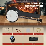 Infans 5-string Banjo, 39” Full Size Banjo w/ 24 Bracket Remo Head