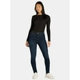 thumbnail image 2 of No Boundaries Ribbed Crewneck Tee with Long Sleeves, 1 or 2-Pack, Women's & Women's Plus XXS-XXL, 2 of 5
