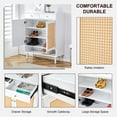 thumbnail image 4 of Modern Minimalist Storage Cabinet for Entryway, Rattan Shoe Cabinet with 2 Drawers and 2 Doors, Retro Aesthetic Bed Top Cabinet for Hallway, Living Room and Bedroom,34.6"Lx13.7"Wx43"H, 4 of 7