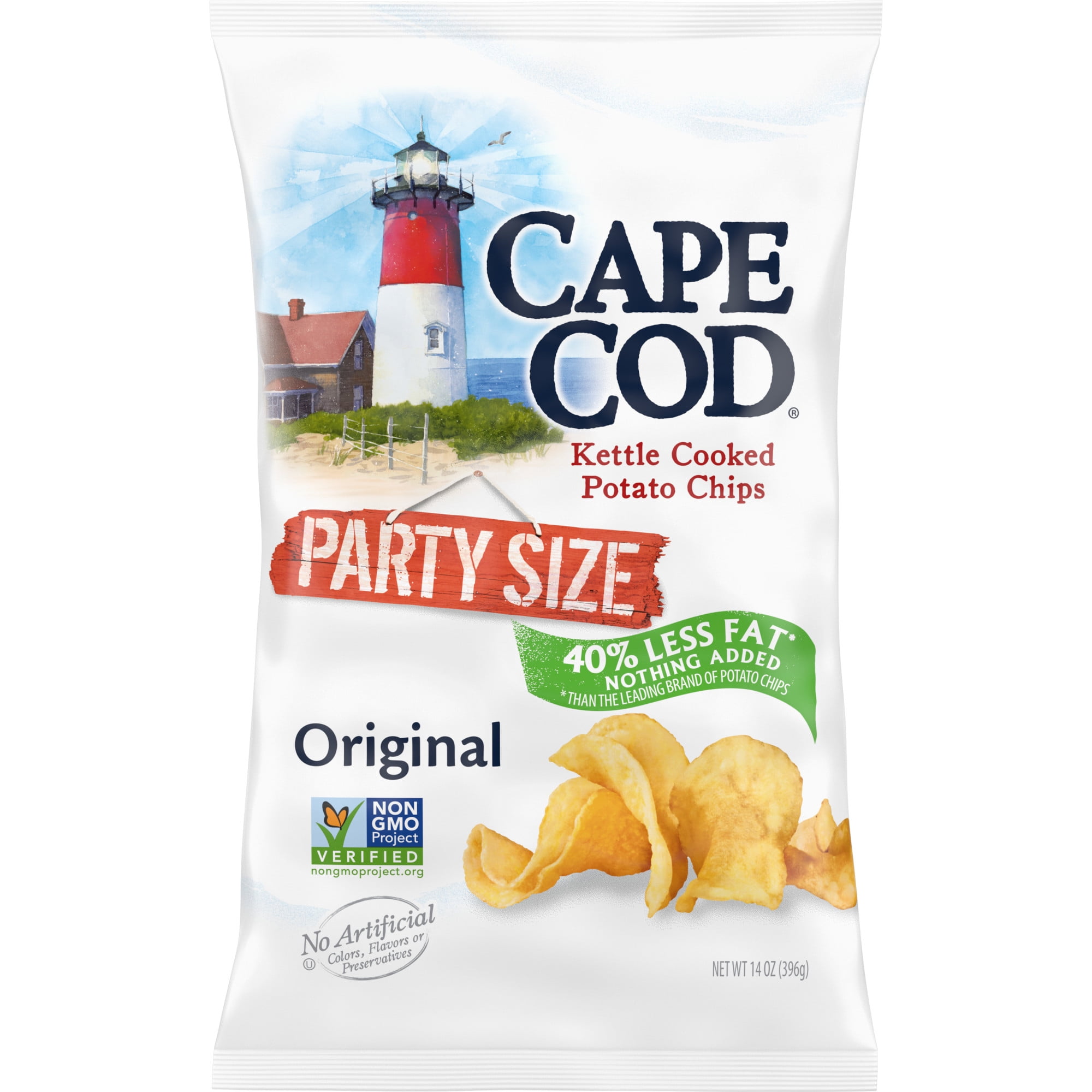 Cape Cod Potato Chips, Less Fat Original Kettle Cooked Chips, Party