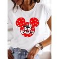 thumbnail image 1 of Cartoon Top Clothing Disney Mickey Mouse Clothes Tee Women Female 90s Sweet Cute Printed Fashion Lady Casual Graphic T-shirtsXL Gao Jinjia LED, 1 of 2