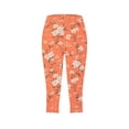 thumbnail image 4 of BangWanChi Leggings for Women Capri Women's High Waisted Summer Floral Print Slim Bottom Capris, 4 of 5