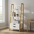 thumbnail image 5 of Demi Bonn 4-Tier Ladder Shelf 52.5 Inch Freestanding Bookcase with 2 Drawers Metal Frame Anti-Tipping Kits 200 LBS Capacity Storage Organizer, White, 5 of 8