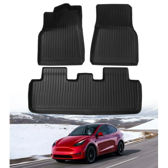 Set of 3 Floor Mats Carpets For 2020-2025 Tesla Y