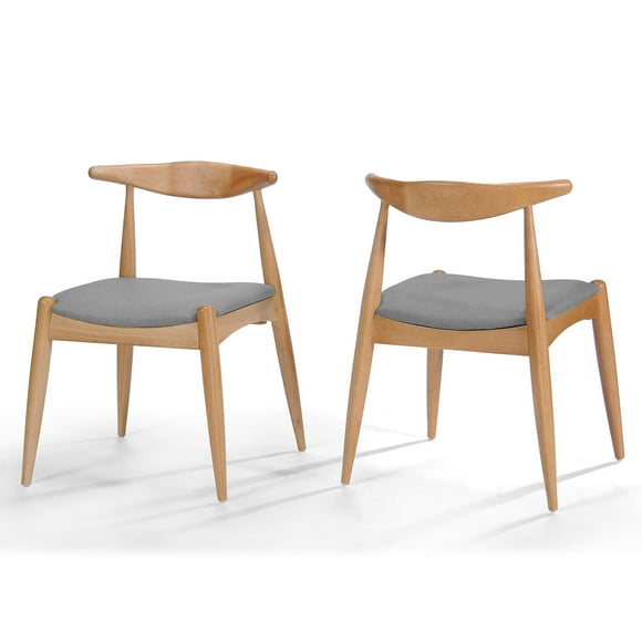 Christopher Knight Home Francie Fabric with Oak Finish Dining Chairs, 2-Pcs Set, Beige