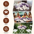thumbnail image 6 of Purple Tulip Round Tablecloth 45-54 Inch Round Fitted Table Cloth with Elastic Edge, Elegant Retro Beige Floral Spring Botanical Waterproof Table Cover Protector for Outdoor Picnic Party Dining, 6 of 6