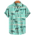 thumbnail image 3 of Camisa de manga corta con estampado 3D de árbol de coco para hombre, estilo hawaiano, para vacaciones en la playa, holgada, de talla grande, para verano de 2024, 3 of 5