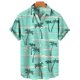 thumbnail image 3 of Camisa de manga corta con estampado 3D de árbol de coco para hombre, estilo hawaiano, para vacaciones en la playa, holgada, de talla grande, para verano de 2024, 3 of 5