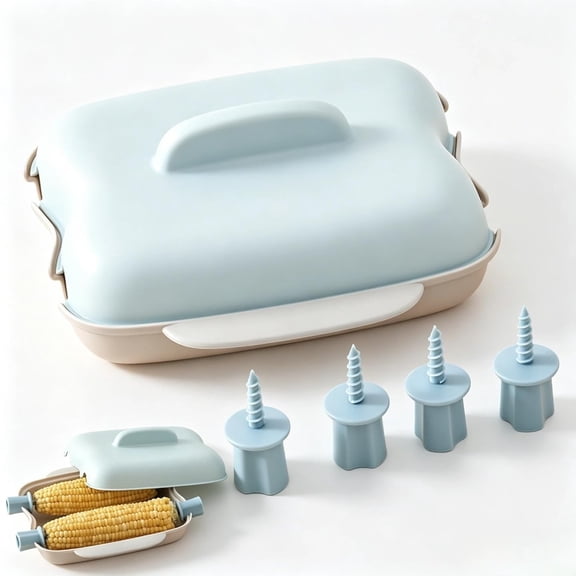 Microwave Corn on Cob Cooker, Microwave Corn Steamer, Portable Steamer with Lid