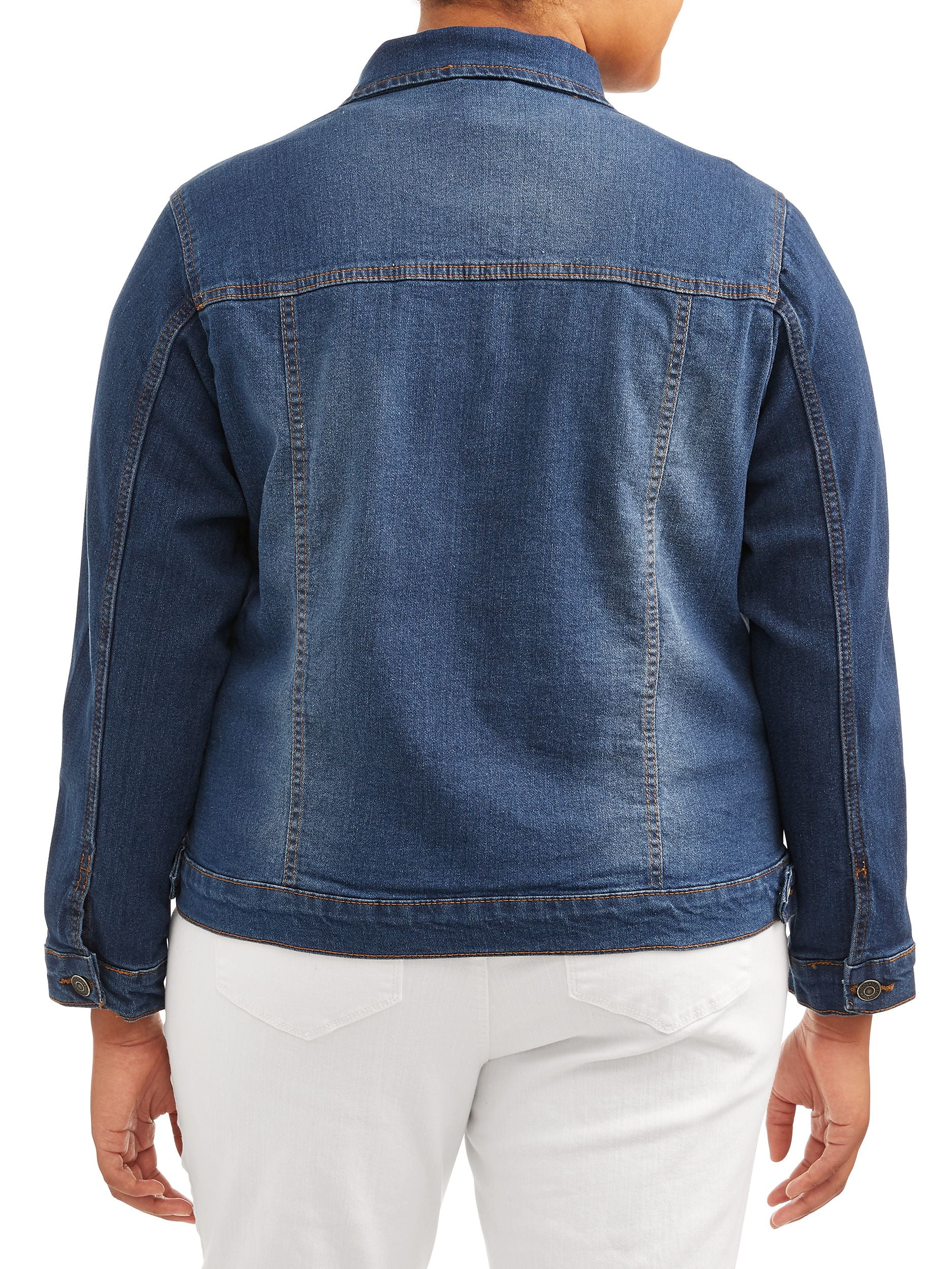 New Look Juniors Plus Size Distressed Denim Jacket Walmart