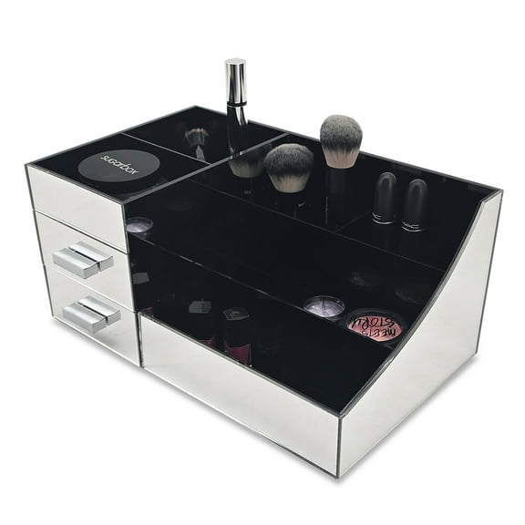 OnDisplay Cindy Tiered 3 Drawer Mirrored Acrylic Makeup/Jewelry Organizer (Silver)