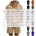 thumbnail image 3 of hotojiny Men's Tracksuit 2 Piece Outfit Breathable Quarter Zip Pullover Athletic Sweatsuit Short Sleeve Hoodie Shorts Set(White,X-Large), 3 of 5
