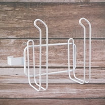 MERRYHAPY 2 Roll Toilet Paper Holder Rack with Hanging Hook for Kitchen Bathroom Door Back White