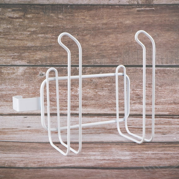 MERRYHAPY 2 Roll Toilet Paper Holder Rack with Hanging Hook for Kitchen Bathroom Door Back White