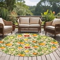 thumbnail image 4 of Round Rugs 7 Ft, Yellow Lemons Non Slip Area Rugs for Kitchen Bedroom Entryway, Summer Botanical Watercolor Orange Washable Carpet Runner Rug Floor Mats for Bedroom Home Decor, 4 of 8