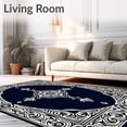 thumbnail image 2 of ODIKA 5'x7' Machine Washable Non-Slip Area Rug, Filigree Design Featuring Faded Botanical High Traffic Rug with Pad, Black, 659057, 2 of 8