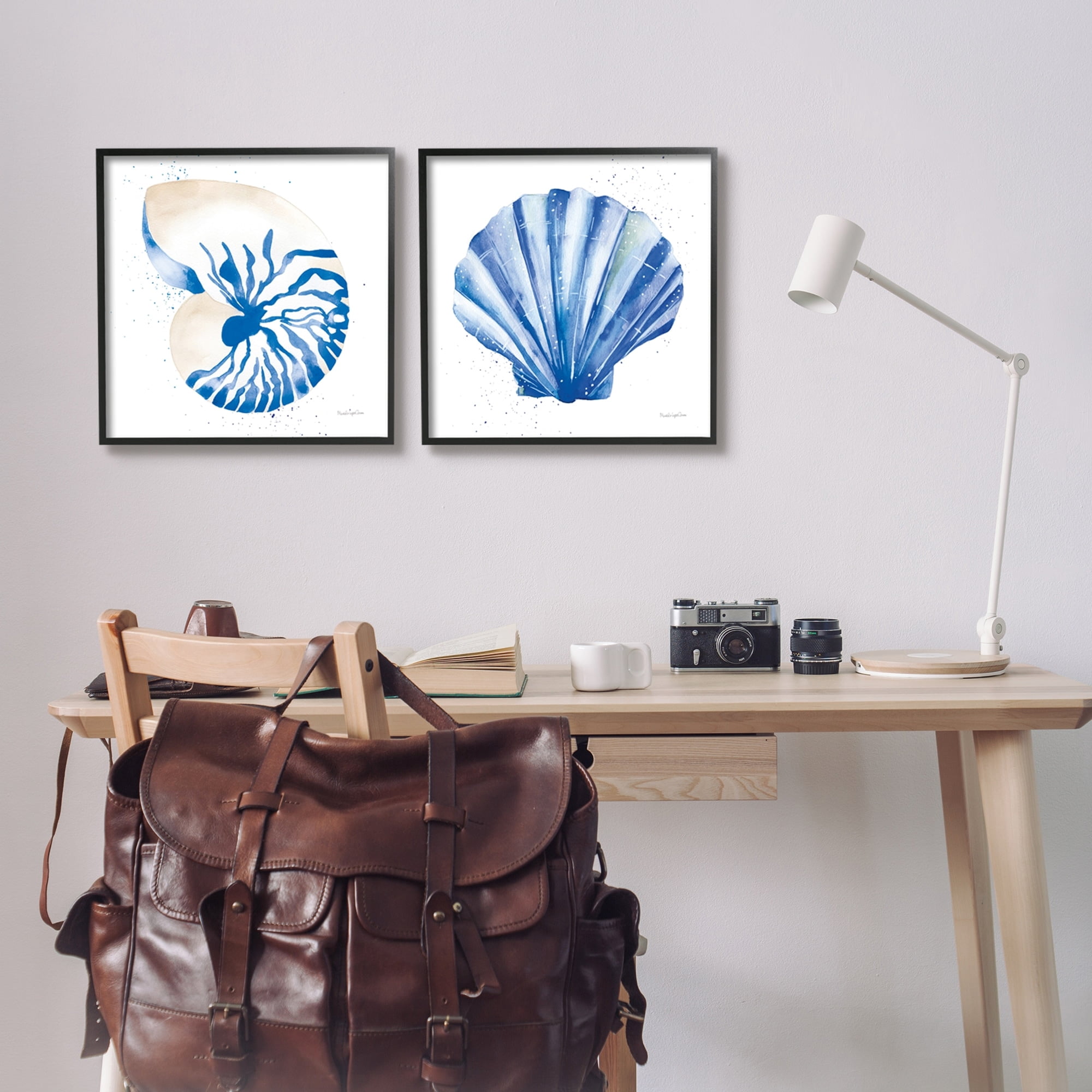 Stupell Industries Serene Blue Seashell Clam Simple Design , 17 x 17, Design by Mercedes Lopez Charro