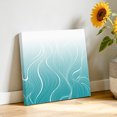 thumbnail image 3 of Canvas Wall Art, Aqua Blue Geometric Framed Canvas Prints for Bathroom Kitchen, Modern White Stripe Distortion Art Gallery Wrapped Wall Decor for Home Office, Gifts, 10"x10" Ship Next Day, 3 of 9