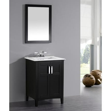 Wyndenhall M Black 2 Door 24 Inch Bath Vanity Set With White Wyndenhall M Black 2 Door 24 Inch Bath Vanity Set With White Quartz Marble
