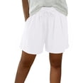 thumbnail image 6 of Delayuji Women's Short Solid Color Loose Breathable Elastic Tie Up Cotton Linen Shorts For Women Summer, 6 of 7