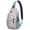 Minimalist Cat, variant on Floral Dinosaur Sling Backpack, Watercolor Dino and Flower Pattern Lightweight Crossbody Shoulder Bag for Travel and Outdoor Hiking Use