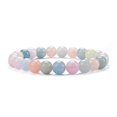 thumbnail image 1 of Naturel Semi-Précieux Pierres Précieuses Perles Bracelet Extensible 8mm Perles Rondes 7" (Multi Béryl), 1 of 2