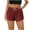 Wine, variant on Simua Women's Casual Fuzzy Pajama Shorts Solid Color Fleece Lounge Drawstring Home Shorts