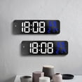 thumbnail image 4 of Mirror Large Screen LED Clock, Plug in Wall Mounted Digital Alarm Clock with Temperature and Date, Home Office Bedroom Living Room, 4 of 7