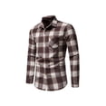 thumbnail image 2 of Mens Sherpa Flannel Plaid Shirts Jackets Slim Fit Button Down Long Sleeve Thick Warm Coat with Pocket, 2 of 6