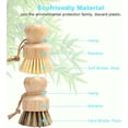 thumbnail image 4 of Bamboo Dish Brush Set, 2 Pcs Palm Wooden Dish Scrubber Brush, Dish Brushes, Durable Wood Dishes Scrub Brush, Natural Round Vegetable Cleaning Pots Pans Sink Washing Kitchen Brush, 4 of 8