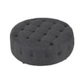 thumbnail image 2 of American Home Classic Jasper 17" Round Traditional Fabric Ottoman in Gray, 2 of 3