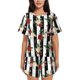 thumbnail image 1 of Fotbe Rose Flowers Conjunto de Pijama Estampado para Mujer, 2 Piezas, Ropa de Dormir con Camiseta de Manga Corta y Shorts Suaves-X-Large, 1 of 6