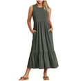 thumbnail image 2 of Baikeli Robes pour Femmes en Solde Robes d'Été pour Femmes à Bretelles Robes de Vacances Ourlet à Volants Robes Sans Manches Robes Maxi à Col Rond avec Poches Robes d'Été pour Femmes 2024, 2 of 5