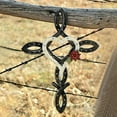 thumbnail image 3 of Pebbuoy Cross Pendant Vintage Heart Flower Pattern Metal Horseshoe Cross Wall Hanging Ornament for Outdoor Home Decoration, 3 of 7