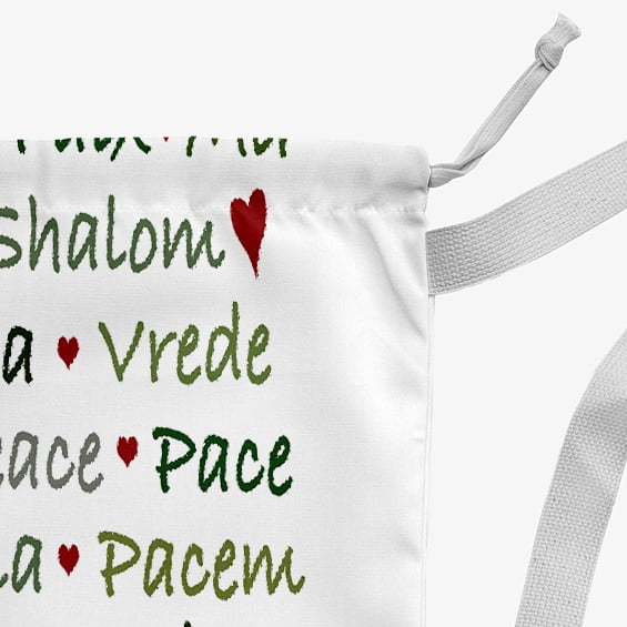 Simply Daisy Words of Peace 28 x 36 in White Laundry Bag